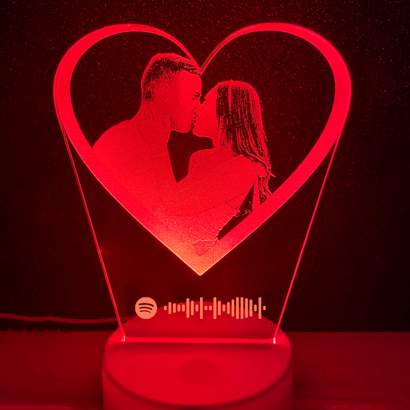 Lámpara Corazón Spotify con Base Led