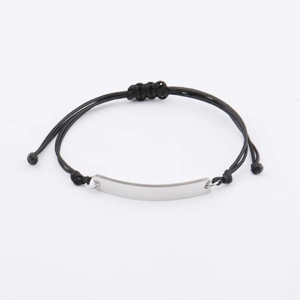 pulsera negra cuerda fina