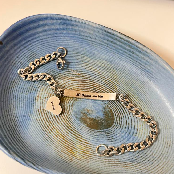 Pulsera eslabones con corazón