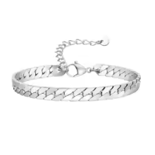 Pulsera de eslabones planos plata