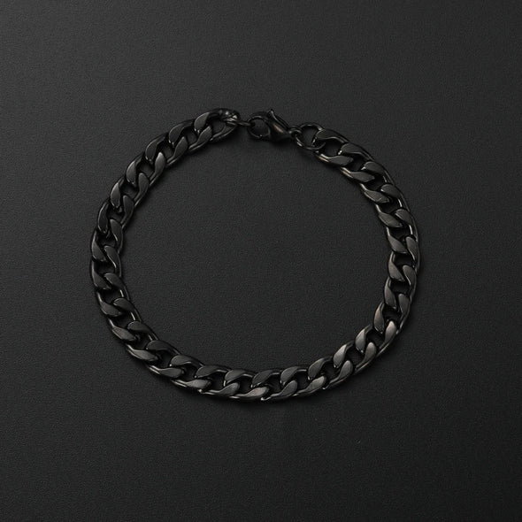 collar y pulsera de eslabones negro