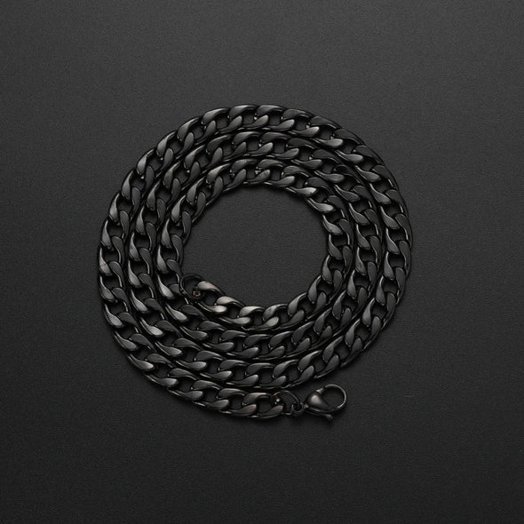 collar y pulsera de eslabones negro