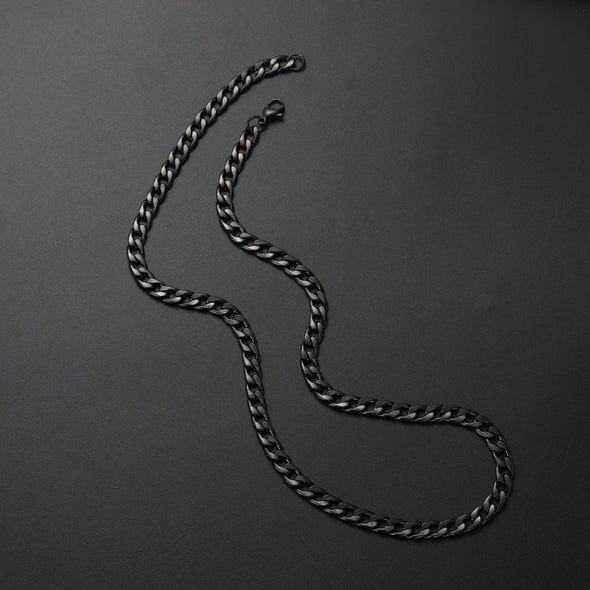 collar y pulsera de eslabones negro