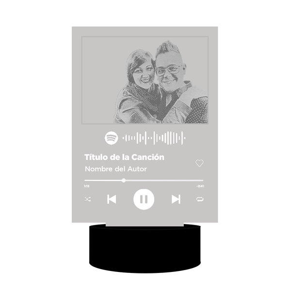 Lampada con brano Spotify dedicato e messaggio personalizzato
