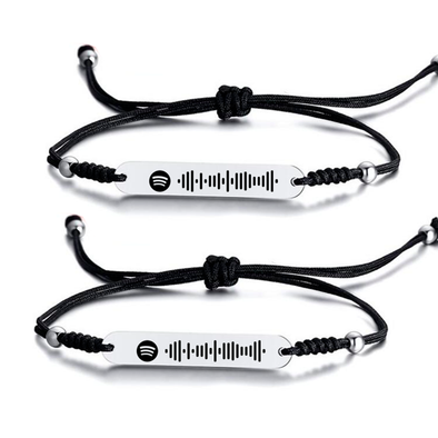 Confezione da 2 braccialetti con perline in corda sottile Spotify