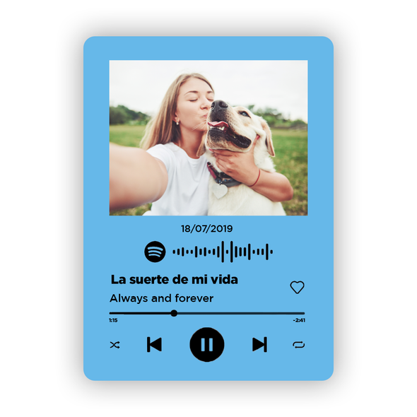 Placa retangular Spotify com suporte de mesa