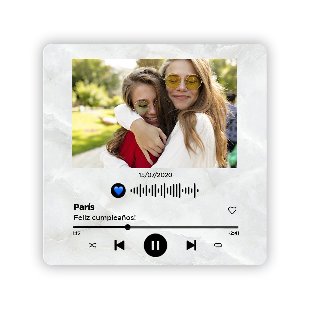 Cuadro Spotify Transparente Placa Personalizada C/tu Canción