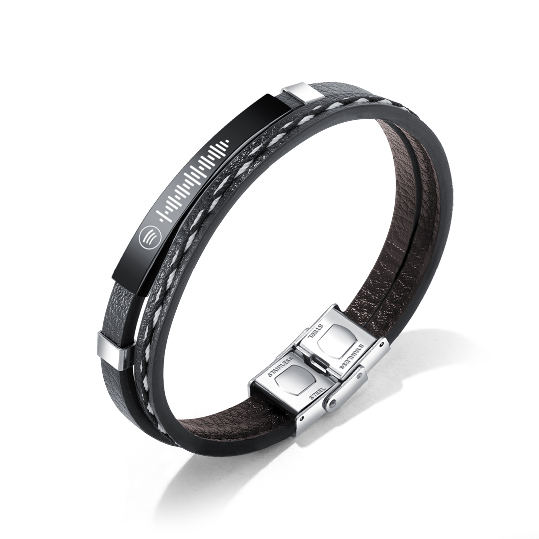 Leather Bracelet with Spotify Song