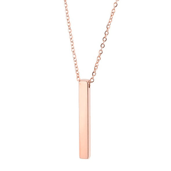 Personalized Bar Necklace with Laser Engraving