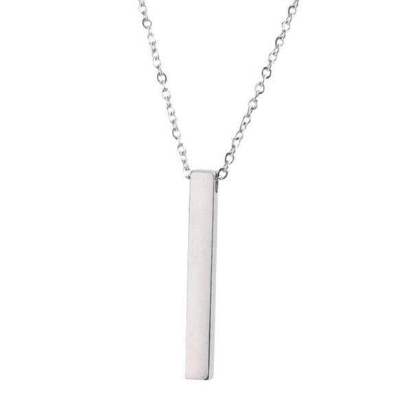 Personalized Bar Necklace with Laser Engraving