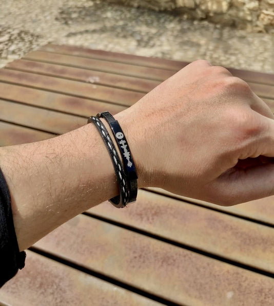 Pack 2 Leather Bracelets with Spotify Song