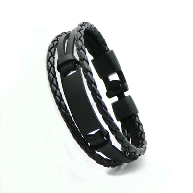 Bracelet en cuir avec anneaux personnalisés